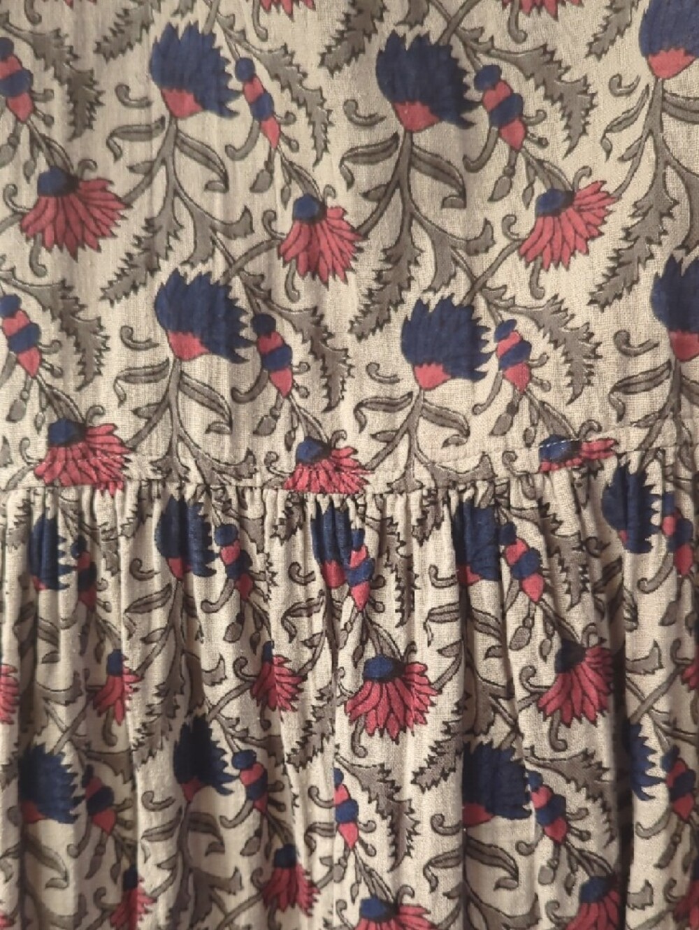 Natural Life Floral Print Dress in Grey with Pink & Blue Accents - Picture 3 of 3